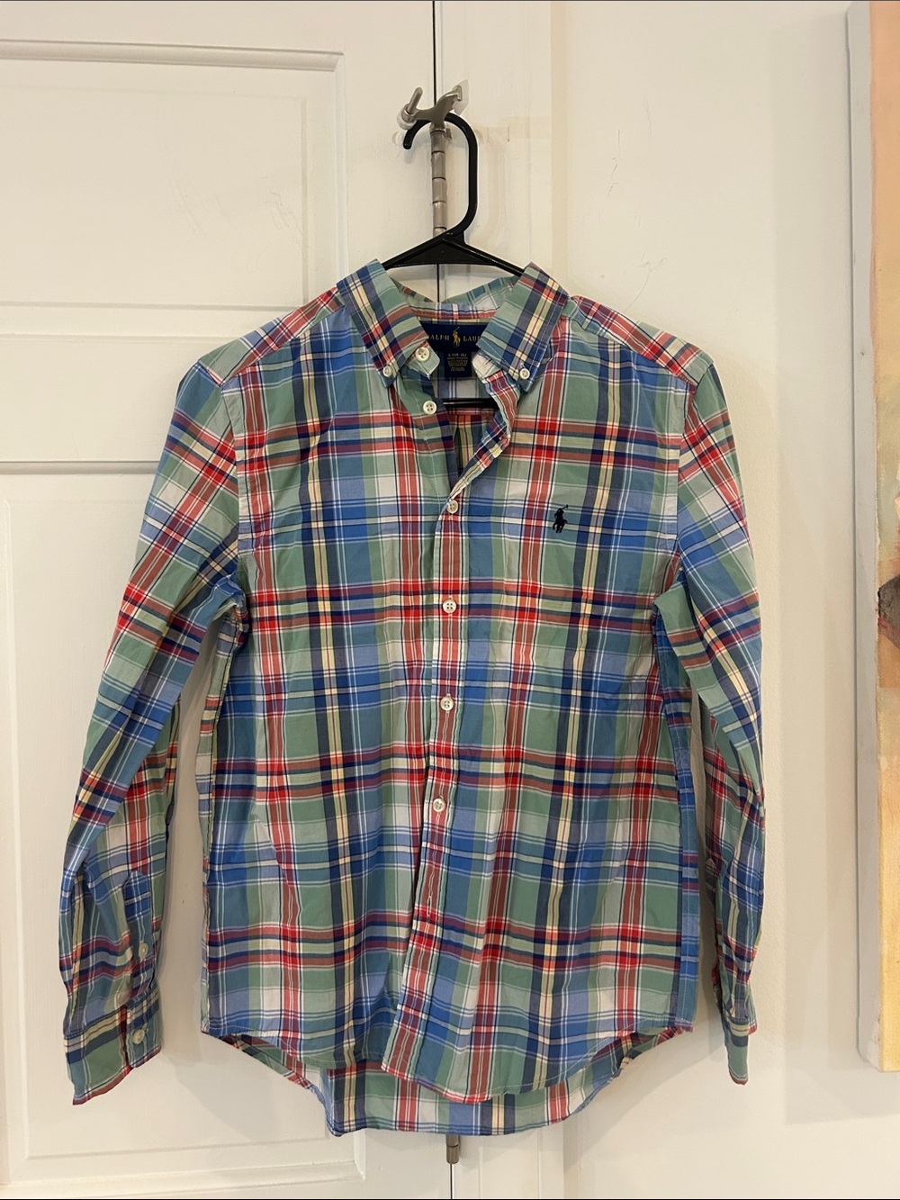 EUC Boys Ralph Lauren Plaid Button Down Large 14-16